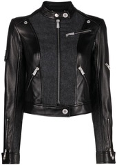Versace panelled biker jacket