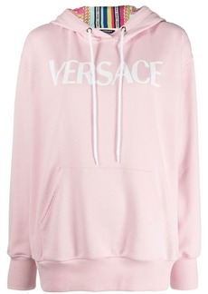Versace panelled print hooded sweatshirt