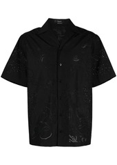 Versace perforated-detail button-up shirt