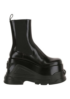 Versace Platform Leather Ankle Boots