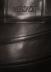 Versace Plongé Leather Straight Pants