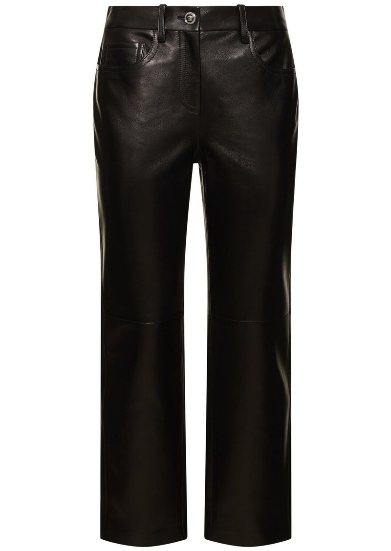 Versace Plongé Leather Straight Pants