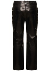 Versace Plongé Leather Straight Pants