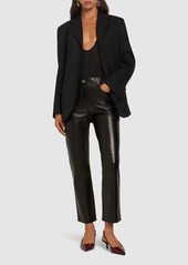 Versace Plongé Leather Straight Pants