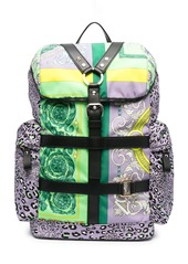Versace print-mix harness detail backpack