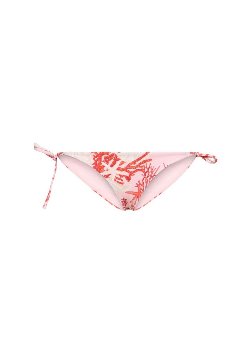 Versace Printed Coral Lycra Bikini Bottoms