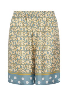 Versace Printed Linen Shorts
