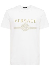 Versace Printed Logo Cotton Jersey T-shirt
