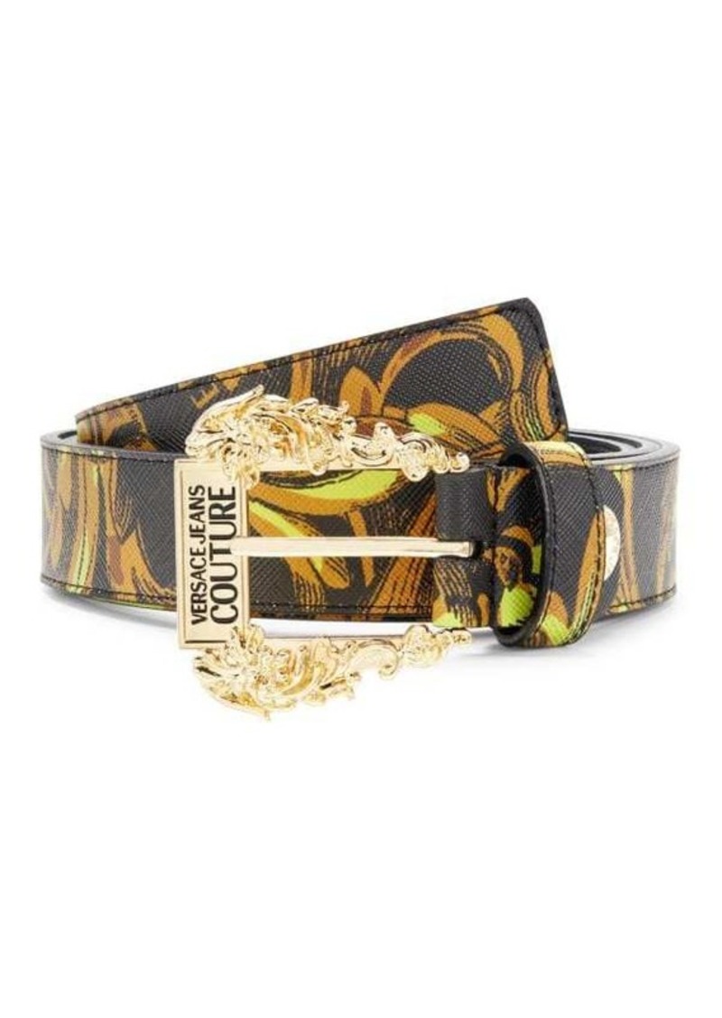 Versace Printed Logo Leather Lined Belt