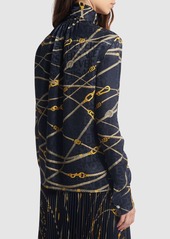 Versace Printed Silk Blend Jacquard Shirt