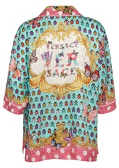 Versace Printed Silk Blend Twill Shirt