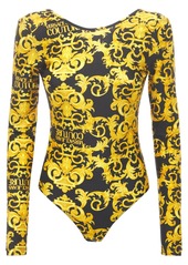Versace Printed Stretch Jersey Bodysuit