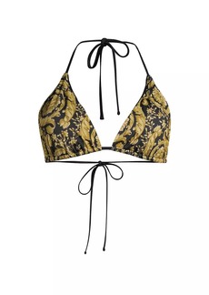 Versace Printed Triangle Bikini Top