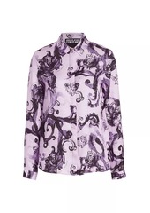 Versace Printed Twill Button-Front Shirt