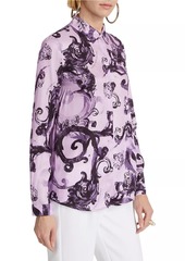 Versace Printed Twill Button-Front Shirt