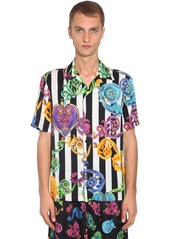 Versace Printed Viscose Twill Bowling Shirt
