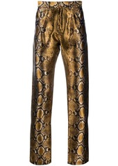 Versace python-print trousers