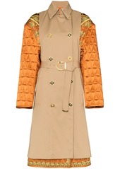Versace quilted sleeve Baroque trench coat