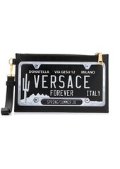 Versace registration plate print clutch