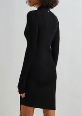 Versace Rib Knit Viscose Cutout Mini Dress