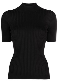 Versace ribbed-knit short-sleeve top