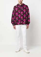 Versace rose-print cotton hoodie