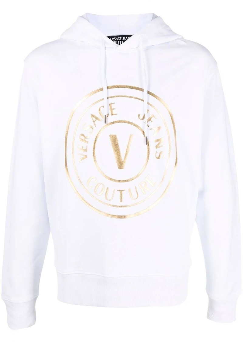Versace round logo cotton hoodie