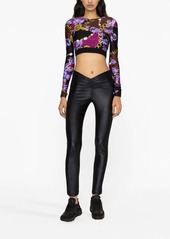 Versace ruched coated leggings