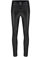 Versace ruched coated leggings