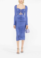 Versace ruched cut-out dress