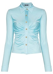 Versace ruched buttoned blouse