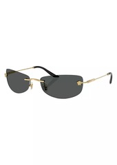 Versace Runway 60MM Rectangular Sunglasses