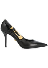 Versace safety-pin pointed leather pumps