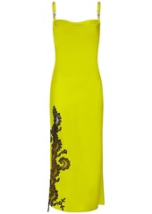 Versace Satin & Lace Midi Dress