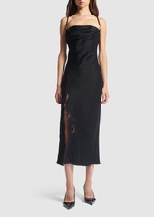 Versace Satin & Lace Midi Dress