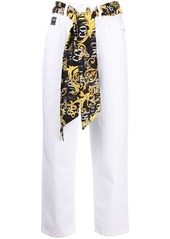 Versace scarf-detail straight-leg jeans