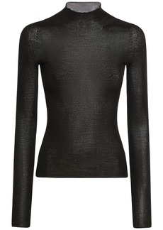 Versace Seamless Rib Knit Turtleneck Sweater