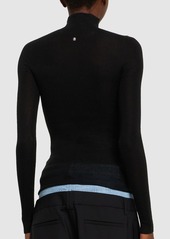 Versace Seamless Rib Knit Turtleneck Sweater
