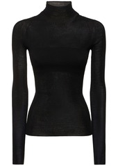 Versace Seamless Rib Knit Turtleneck Sweater