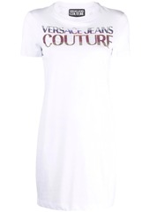 Versace sequin-embellished logo T-shirt dress