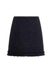 Versace Shiny Cotton Blend Tweed Mini Skirt