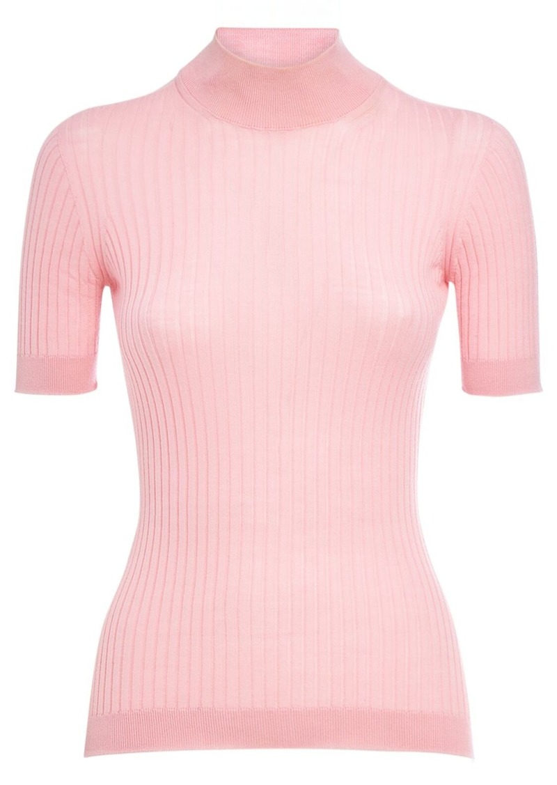 Versace Short Sleeve Rib Knit Sweater