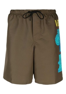 Versace side logo-print swim shorts