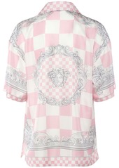 Versace Silk Twill Baroque Short Sleeve Shirt