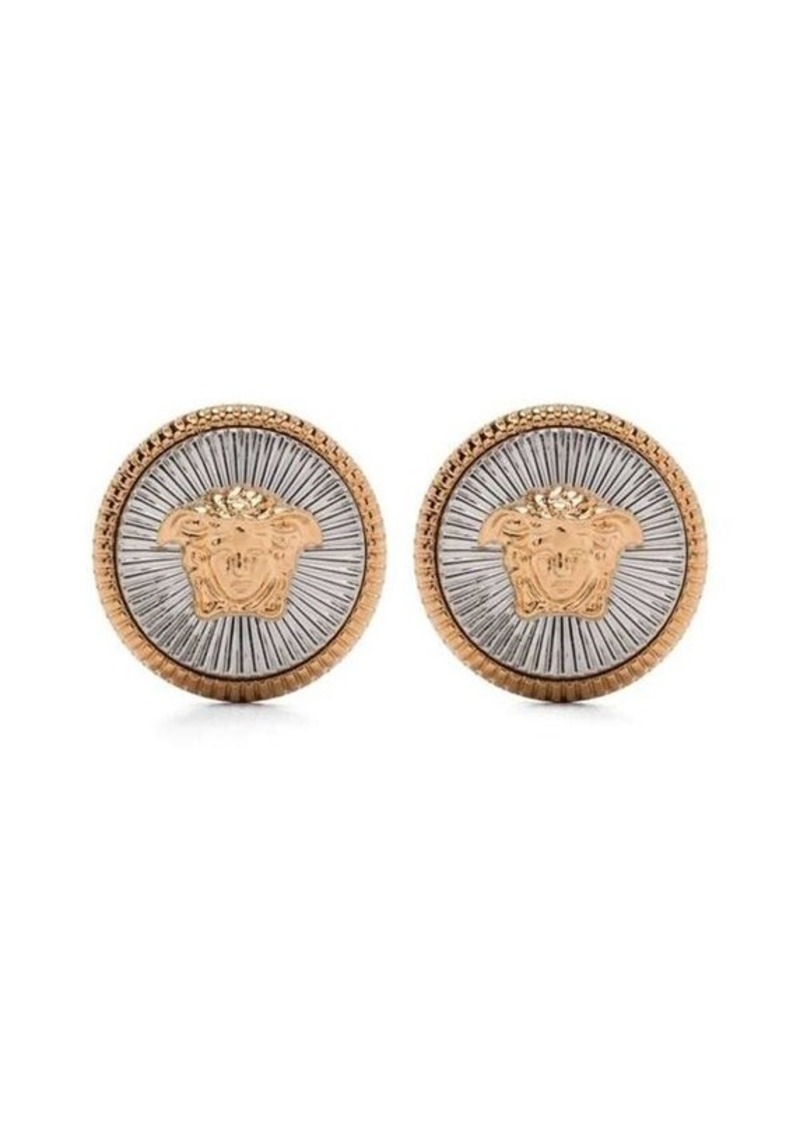 Versace Silver and Gold Earrings with Medusa Detail in Metal Woman
