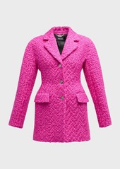 Versace Single-Breasted Tweed Coat