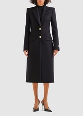 Versace Single Breasted Wool Felt Long Coat