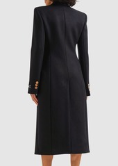 Versace Single Breasted Wool Felt Long Coat