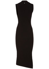 Versace Sleeveless Rib Knit Cutout Midi Dress