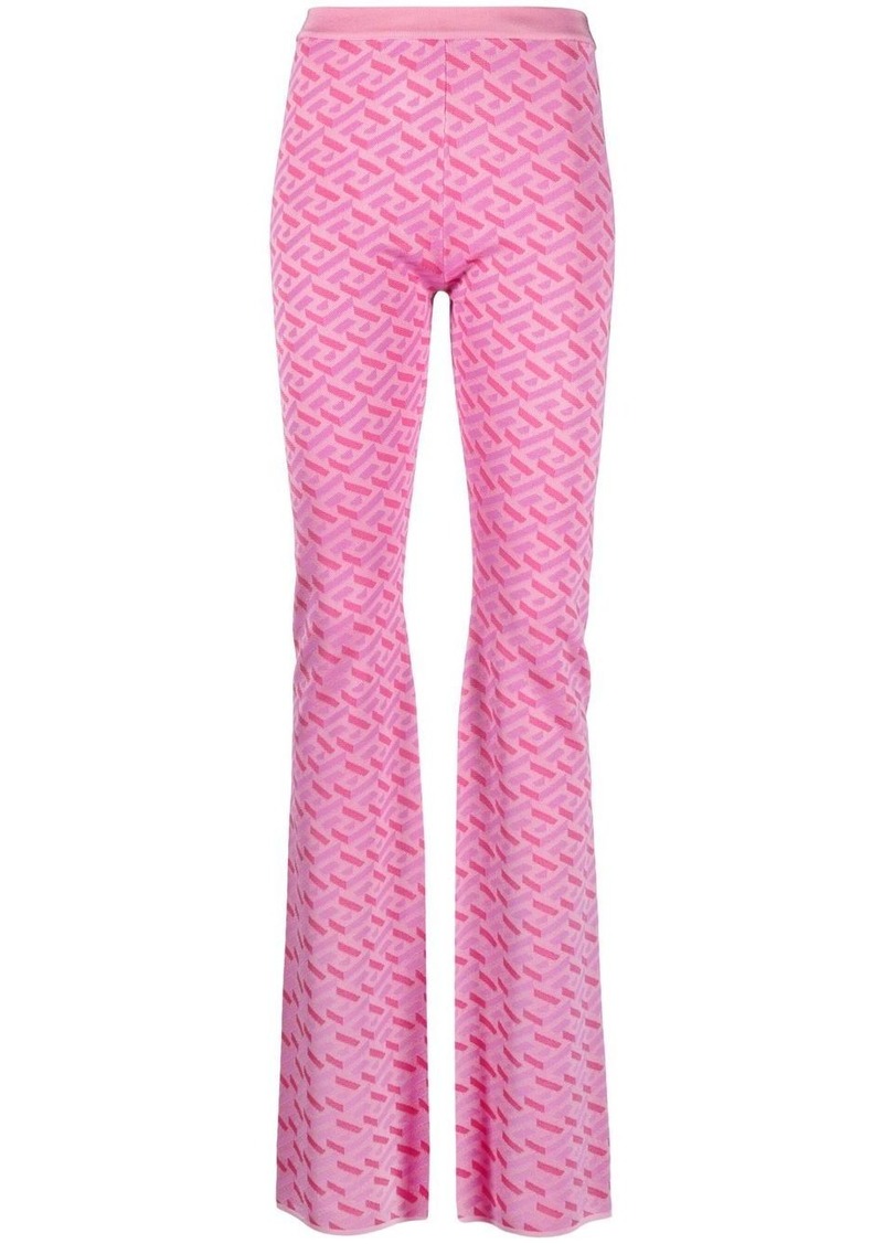 Versace La Greca jacquard flared trousers